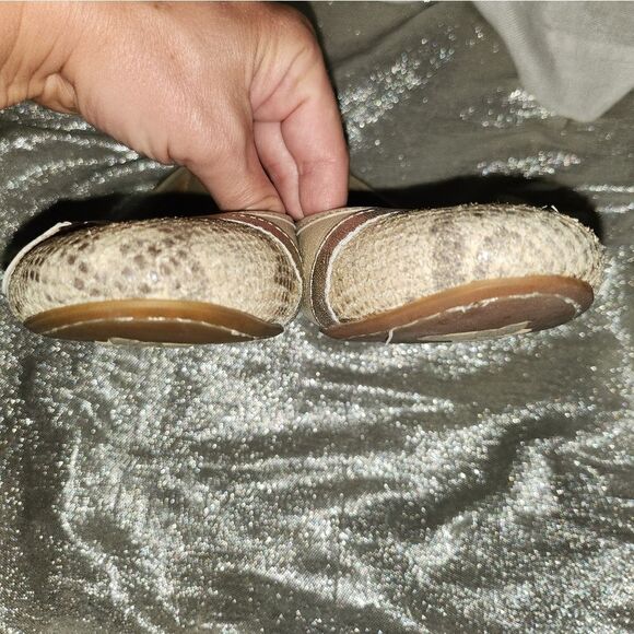 Born Leather Snakeskin Print Cap Toe Ballet Flats size 8 - Picture 2 of 5